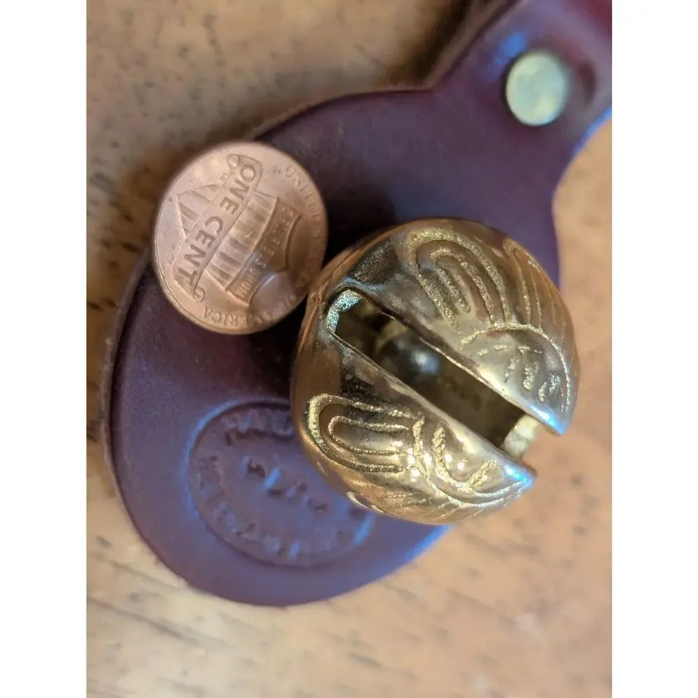 New England Handcrafted Bell-Hiking Bear Bell Clip Leather
